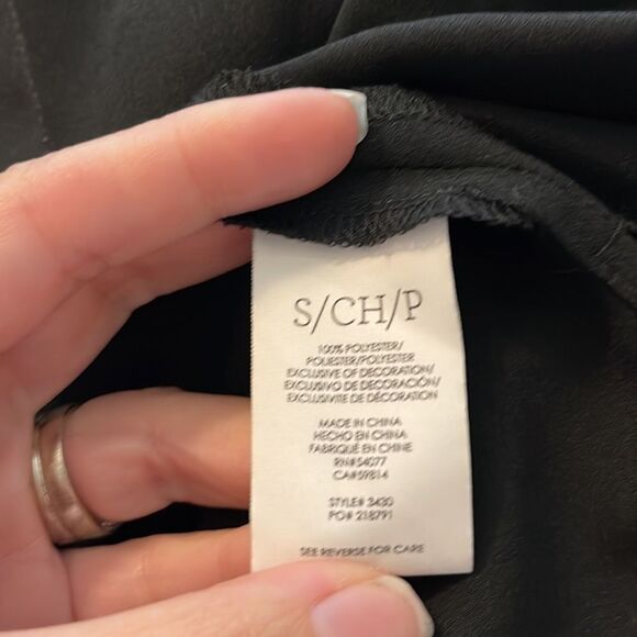 Cabi 3430 Black Sleeveless Top fringe Scarf Tie Blouse Career Small - Picture 3 of 3